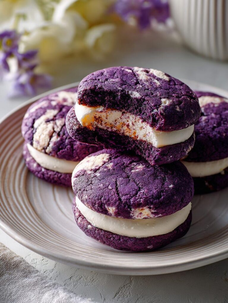 Ube Marshmallow Velvet Cookies
