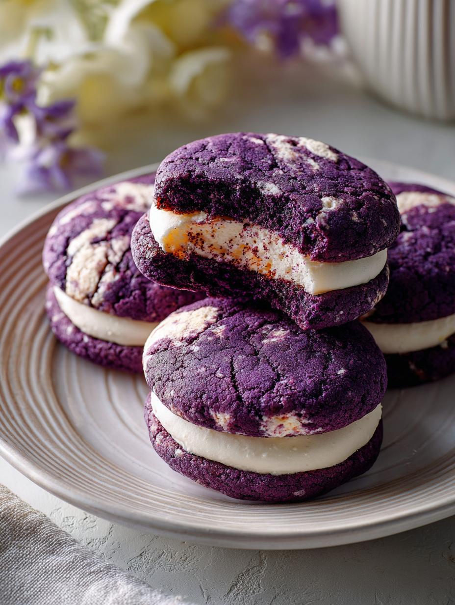 Ube Marshmallow Velvet Cookies