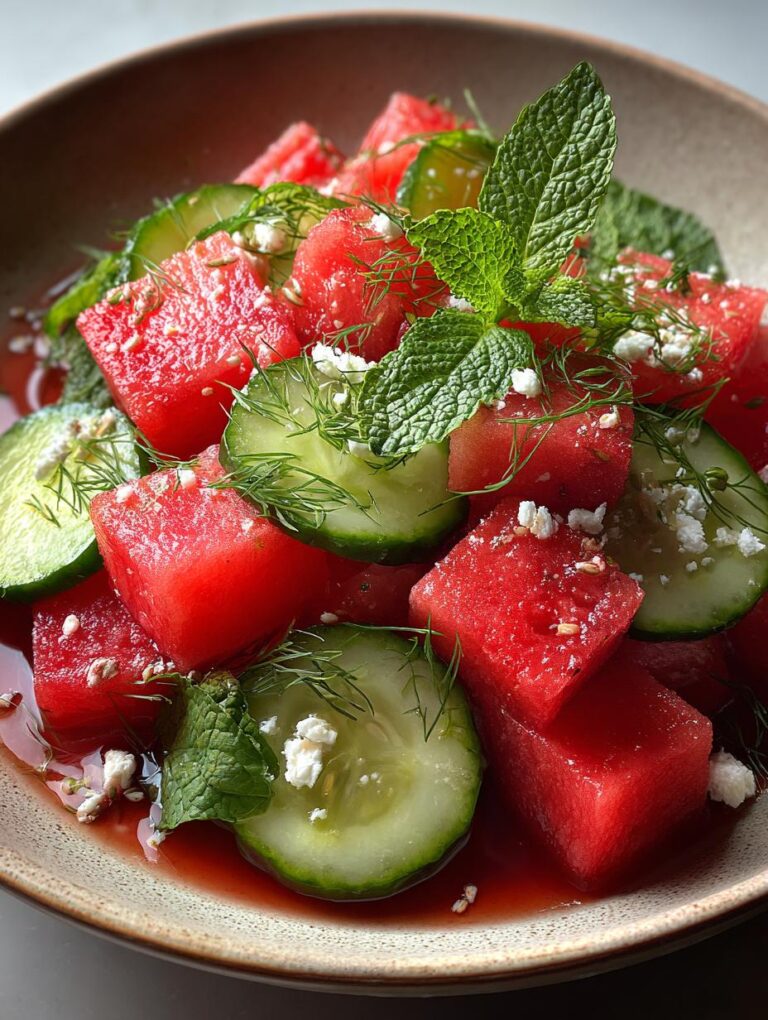 Watermelon Cucumber Salad